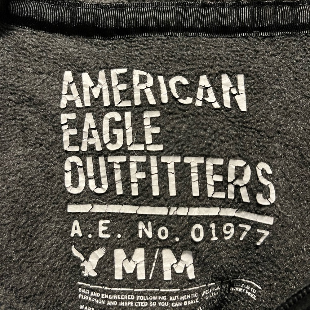 American Eagle AE BLACK/GREY FLEECE 1/4 Zip